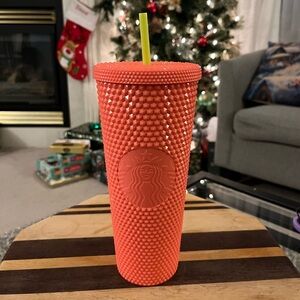 Starbucks Summer 2022 Dragon Fruit Coral Studded Venti 24oz Rare Sold Out Salmon
